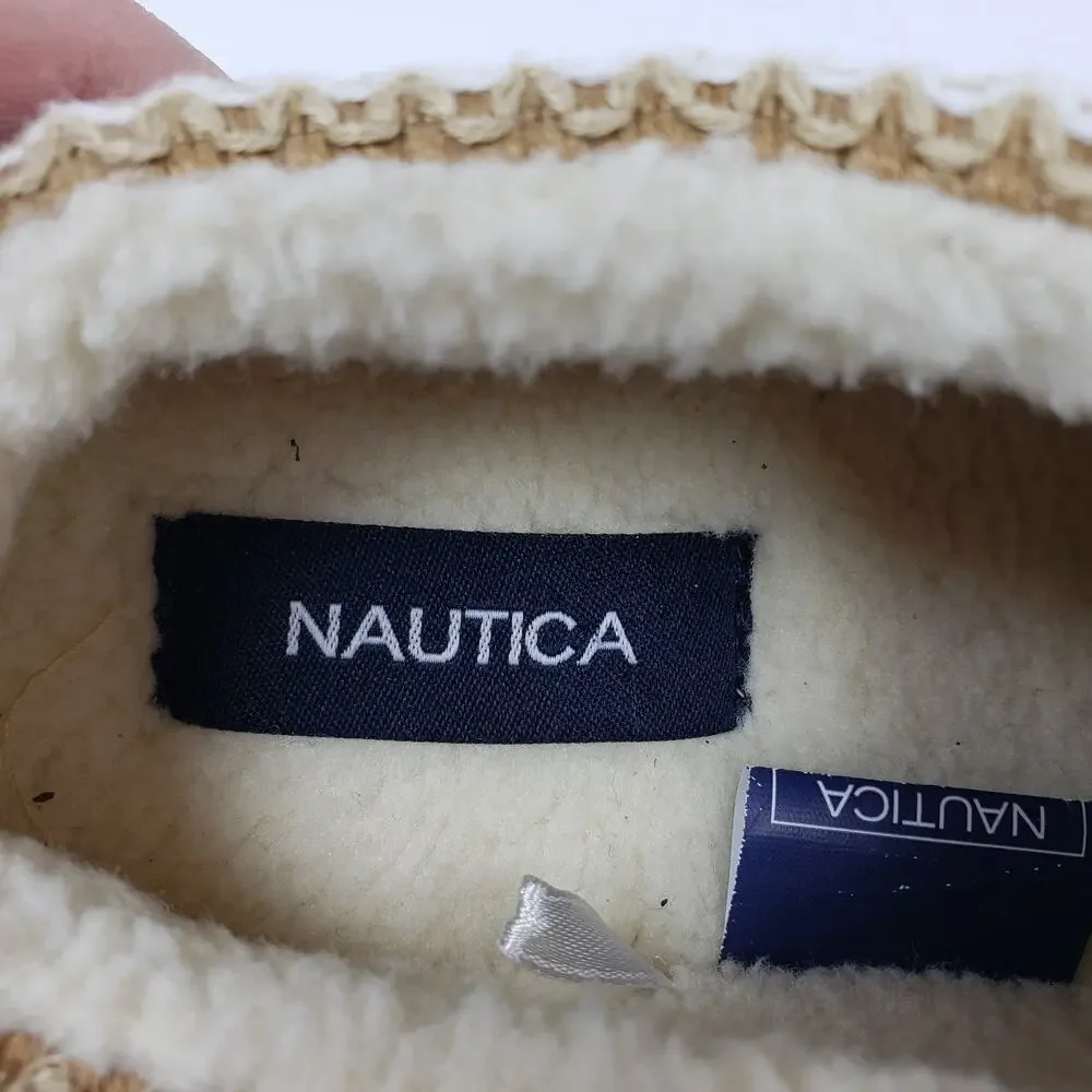 Nautica Darja Girls Size 1Y Gold Tan Slip On Casual Mule Slipper Shoes